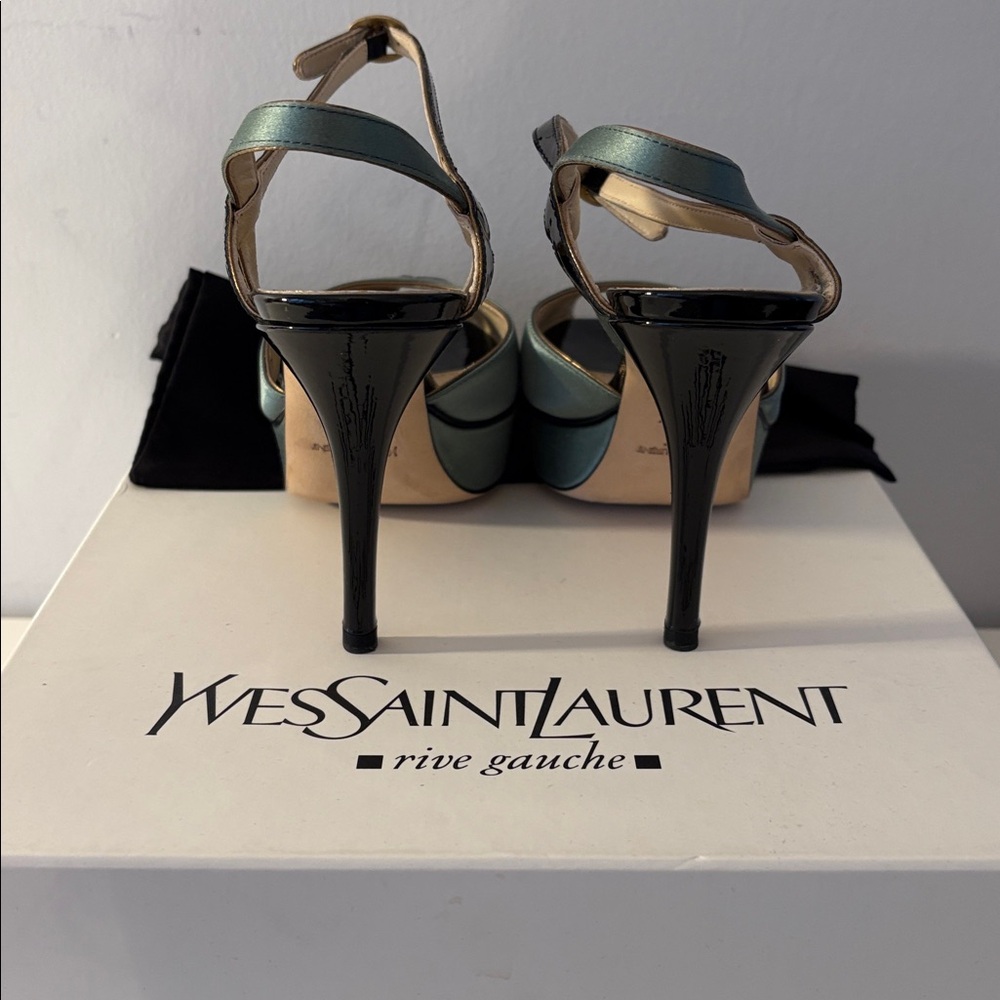Yves Saint Laurent Tribute Peep Toe Heels Size 37 Size 6.5/7 - Picture 3 of 8